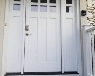 Entry door with two side lights