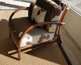 Cowhide accent chair