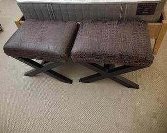 Set of two campaign stools by O. Henry House Ltd. of High Point, NC