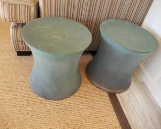 Stools; sisal area rug