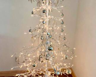 Silver Christmas Tree with decorations