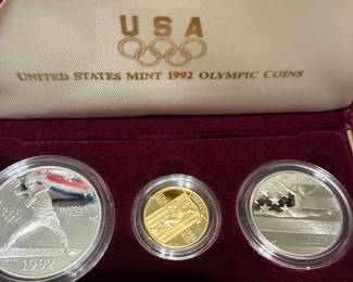 3 piece Platimum, gold and silver coin set