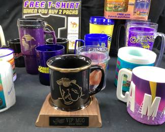 ASSORTED VTG. CAMEL CUPS & MUGS, JOEâ€™S VIP SPECIAL EDITION MUG