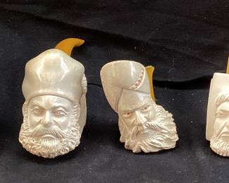 (5) MEERSCHAUM & BRIAR SPAE HAND CARVED TOBACCO PIPES