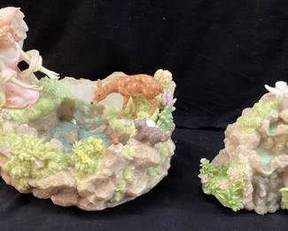 1999 SERAPHIM CLASSICS EDEN BEAUTIFUL HAVEN FOUNTAIN MUSICAL FIGURINE