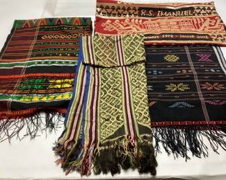 (4) HANDMADE EMBROIDERED & BEADED TAPESTRIES