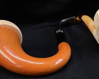 7 VTG. TOBACCO PIPES WITH PIPE STAND & JAR, DUKE DR. GRABOW, BELVEDERE DR. GRABOW, STARFIRE DR. GRABOW, IMPORTED BRIAR, SIGNET