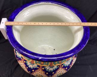 TALAVERA STYLE PLANTER, 21in H, 21in W NO SHIPPING PICKUP ONLY