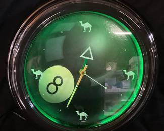  RJR CAMEL CIGARETTES 8 BALL LIGHTED WALL CLOCK, NEW