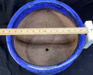 COBALT BLUE CERAMIC PLANTER, 11.5in H NO SHIPPING PICKUP ONLY