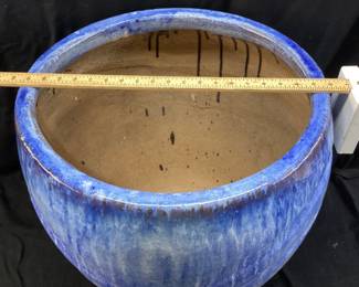 BLUE DRIP PLANTER, 21in H & 19.5in W NO SHIPPING PICKUP ONLY