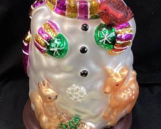 Thomas Pacconi Classics Glass Snowman Figurine, 13.5in H, With Coa & Box