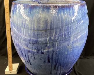 BLUE DRIP PLANTER, 21in H & 19.5in W NO SHIPPING PICKUP ONLY