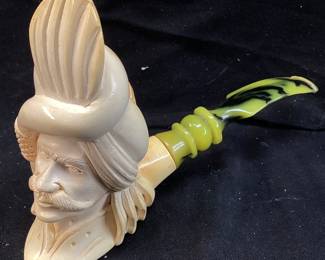  VTG. MEERSCHAUM SEPIOLITE TURKISH TOBACCO PIPE, WITH CASE