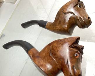 (2) FREDERICK TRANTER BRIAR HORSE HEAD TOBACCO PIPES