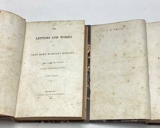 1837 THE LETTERS AND WORKS OF LADY MARY WORTLEY MONTAGU VOL 1 & 2