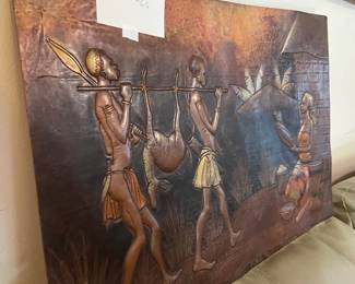 #129 African Copper Relief Art $65.00