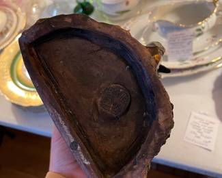 #50 Shiwan Pottery Stamped Shek Wan Art - Flame Glazed Flower Bird Tree Wall Pocket Vase - 9x8x5.25 $100.00