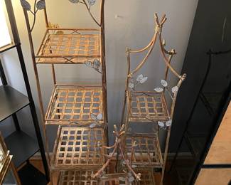 #6 Set of 3 metal plant stand/display shelves. (68 x 15 square, 55 x 13 square, 38 x 9 square)  $85.00
