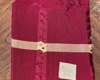 #133 Aso Oke Nigerian Wedding outfit - red and gold $125.00