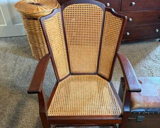 #44 Wicker Cane Back Victorian Style Chair - 39"h x 25w x 17.5 seat depth $65.00