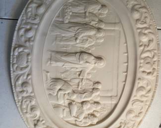 #86 Vintage Vittoria Italian Cast Resin Wall Plaque $45.00