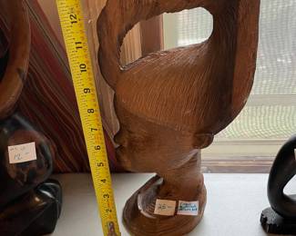 #110 Hand carved African wood art of woman $25.00