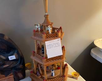 #78 Wooden German Christmas 3 tiered windmill carousel $25.00