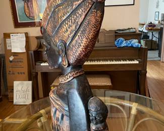 #104 Vintage African Wood Art Carving - 25" $75.00