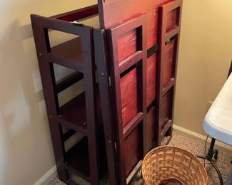 #23 Folding small wood bookshelves - set of 2 - 37h x 27.5w x 11.5d (20 each) $40.00