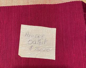 #133 Aso Oke Nigerian Wedding outfit - red and gold $125.00