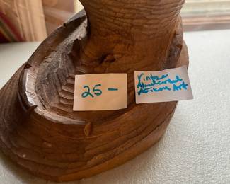 #110 Hand carved African wood art of woman $25.00