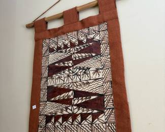 #136 Pair of Textie African Wall Hangings on Bamboo $40.00