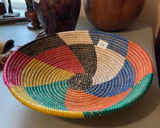 #112 Colorful African Sweetgrass Basket $28.00