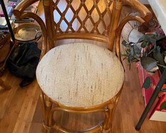 #11 Rattan Indonesian oval honeymoon set (2 chairs) - glass top with wicker shelf. 40x31x20.5 $225.00