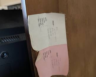 #40 9 Drawer Wood Dresser with Metal Pulls - Attached Rectangle Mirror. 39.5h (35"mirror) x 64w x 20d $75.00