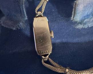 #57 Vintage Bulova Fifth Avenue 14kt White Gold w/stainless Steel clasp $300.00