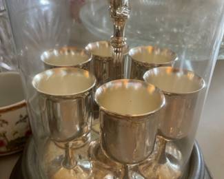 #90 Silver Plated Cordial Tray $20.00