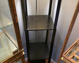 #7 Three tiered black shelf lamp with pull tab. 63 x 10 1/2 square $30.00