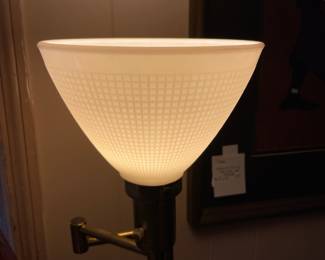 #102 Vintage Brass and Glass Adjustable Floor Lamp $50.00