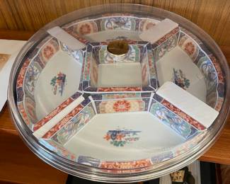 #107 Syouruu Irami Style- Lazy Susan w/5 removable Sections and lid $35.00