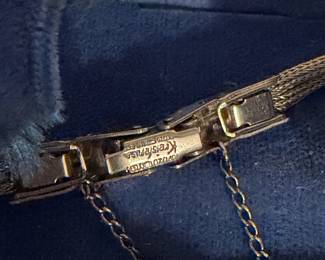 #57 Vintage Bulova Fifth Avenue 14kt White Gold w/stainless Steel clasp $300.00