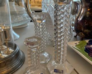 #91 Set of 3 waterford Marquis Monaco Candlesticks $26.00