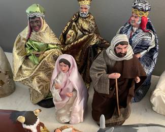 #87 Vintage Santons Florence Nativity Set - 8pc $45.00