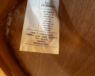 #11 Rattan Indonesian oval honeymoon set (2 chairs) - glass top with wicker shelf. 40x31x20.5 $225.00