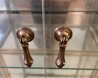 #9 Asian style, black and brass lighted display cabinet - Philip Reinisch Company, model #505. 30x 76 1/2 x 11 1/2.  $250.00