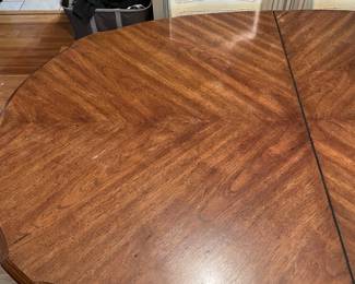 #1 Dining Room Stanley Furniture French Provencial Style Dining table with 6 cane back chairs (1 captains chair) Hand-painted cream and robin blue - as is finish. 64Lx29Hx42W $175.00