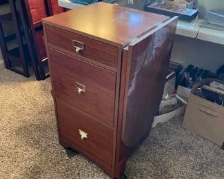 #26 Filing cabinet w magazine rack and fold down table - 30.5h x 22w x 16d $20.00