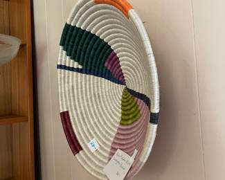 #127 Abstract Modern African Sweetgrass Basket $28.00