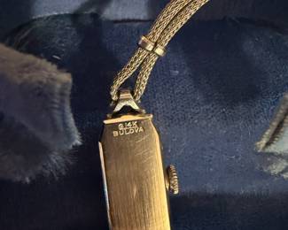 #57 Vintage Bulova Fifth Avenue 14kt White Gold w/stainless Steel clasp $300.00